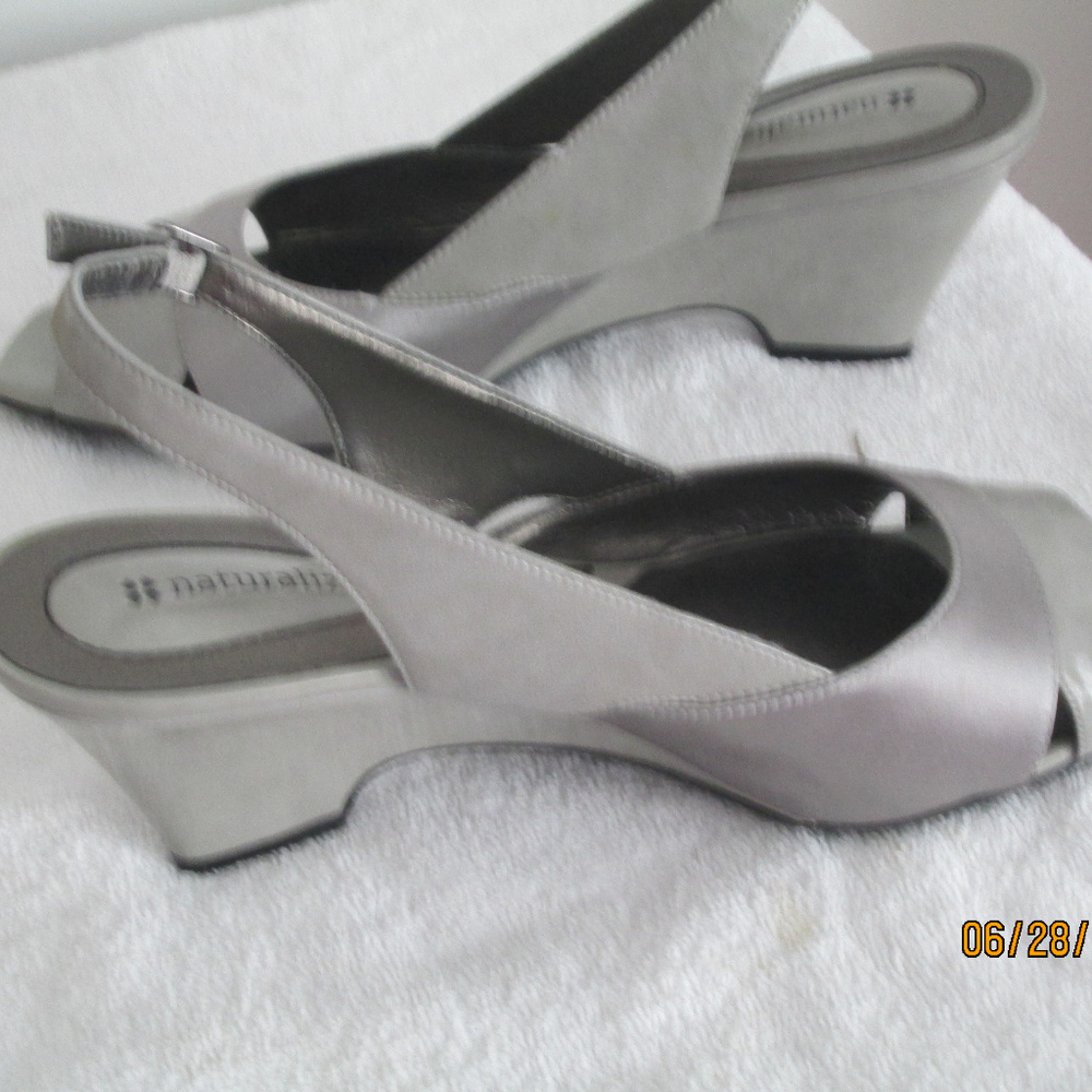 Naturalizer 'Radiant' peep silver dress sandals